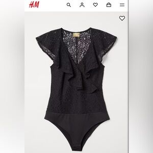 EUC H&M Elegant Black Lace Bodysuit